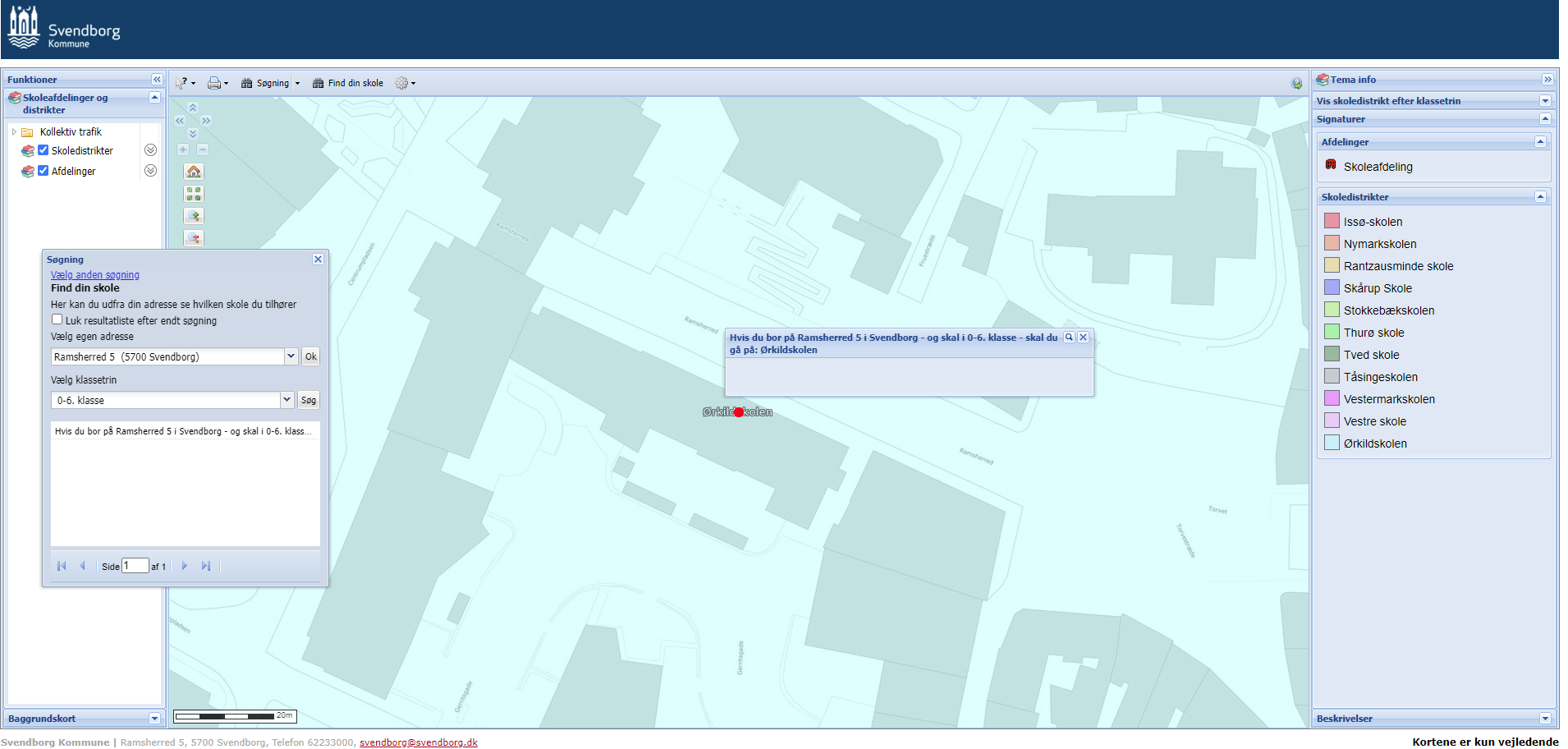 Kortinfo - skoledistrikt resultat