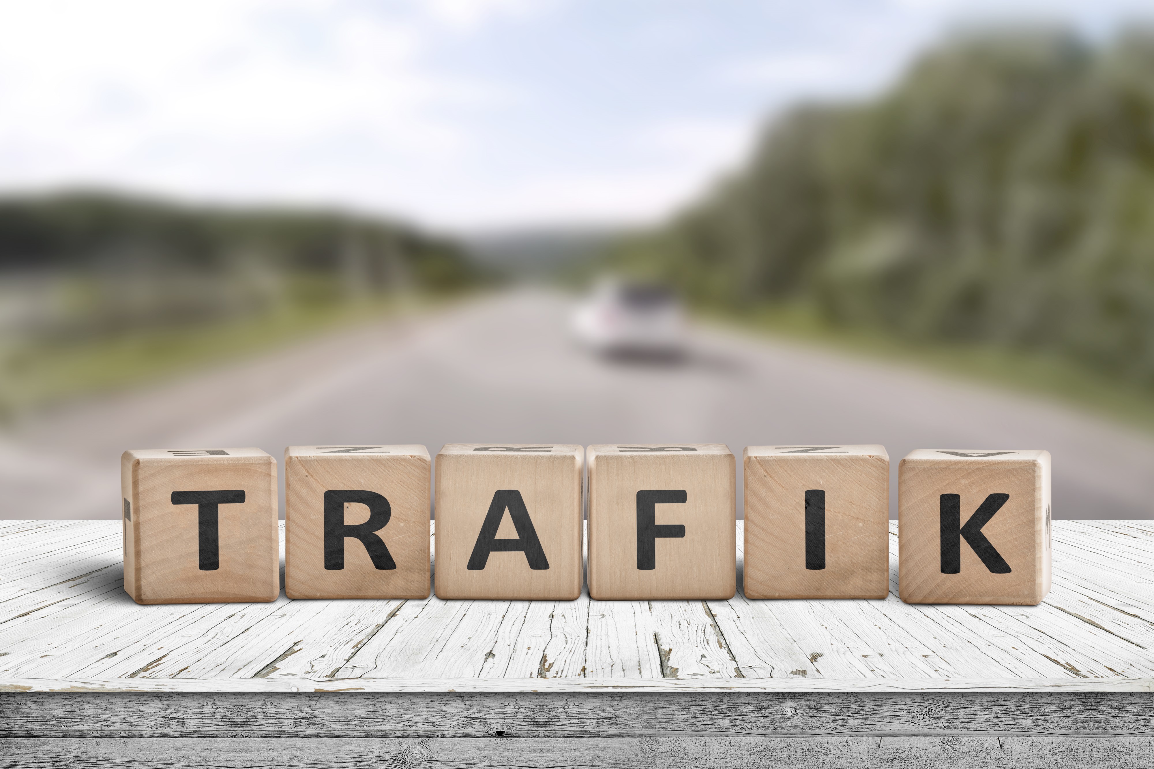 Billede trafik på skrift