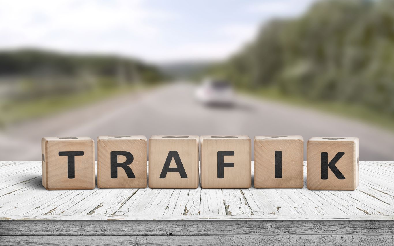 Billede trafik på skrift