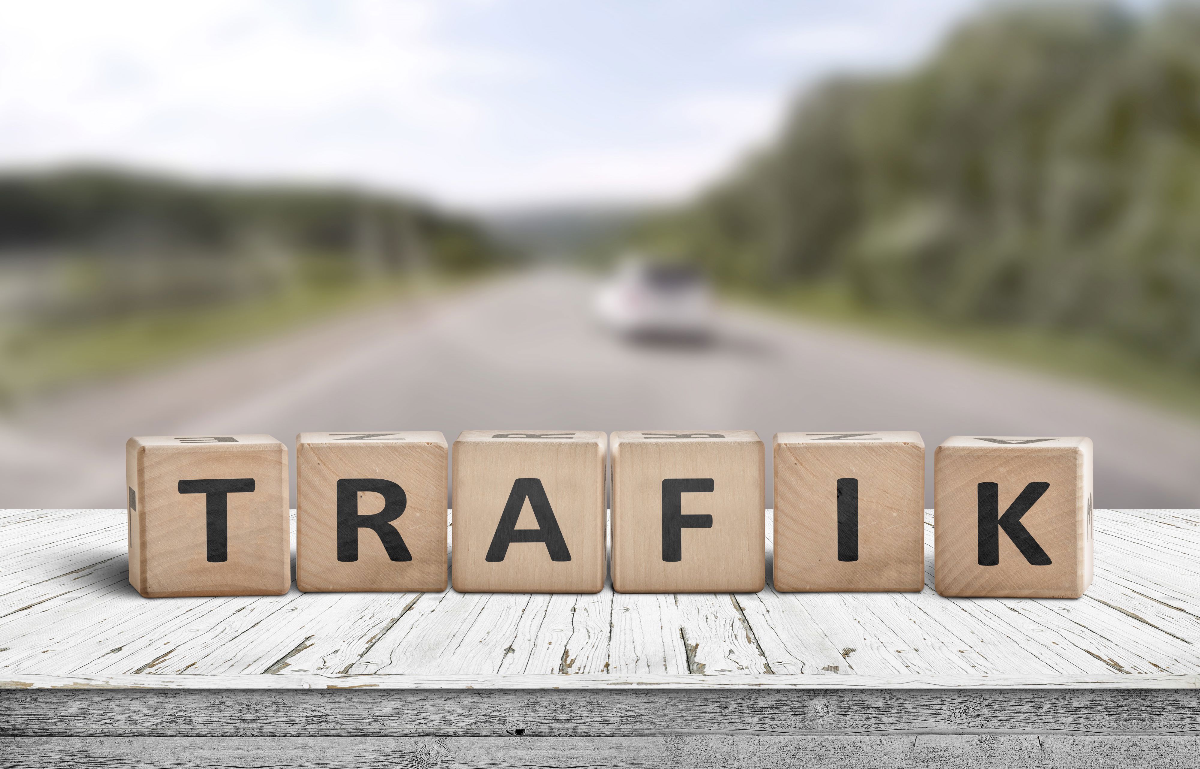 Billede trafik på skrift